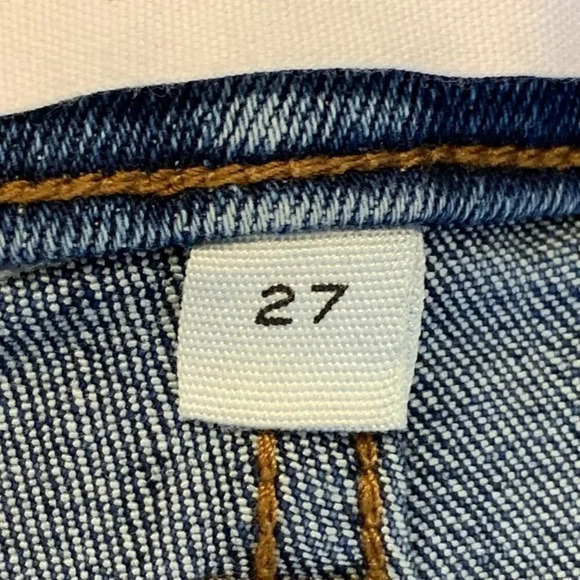 Etienne‎ Marcel Denim Women's Asymmetrical Crop Kick Raw Hem Jeans Size 27 - Picture 9 of 15